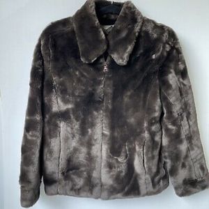 Banana Republic Womens Faux Fur Bomber Jacket size M